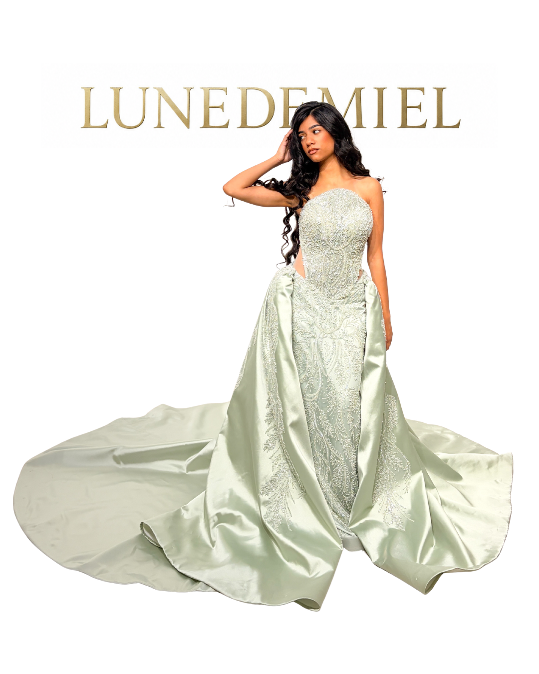 Robe de soirée Jasmine vert d'eau