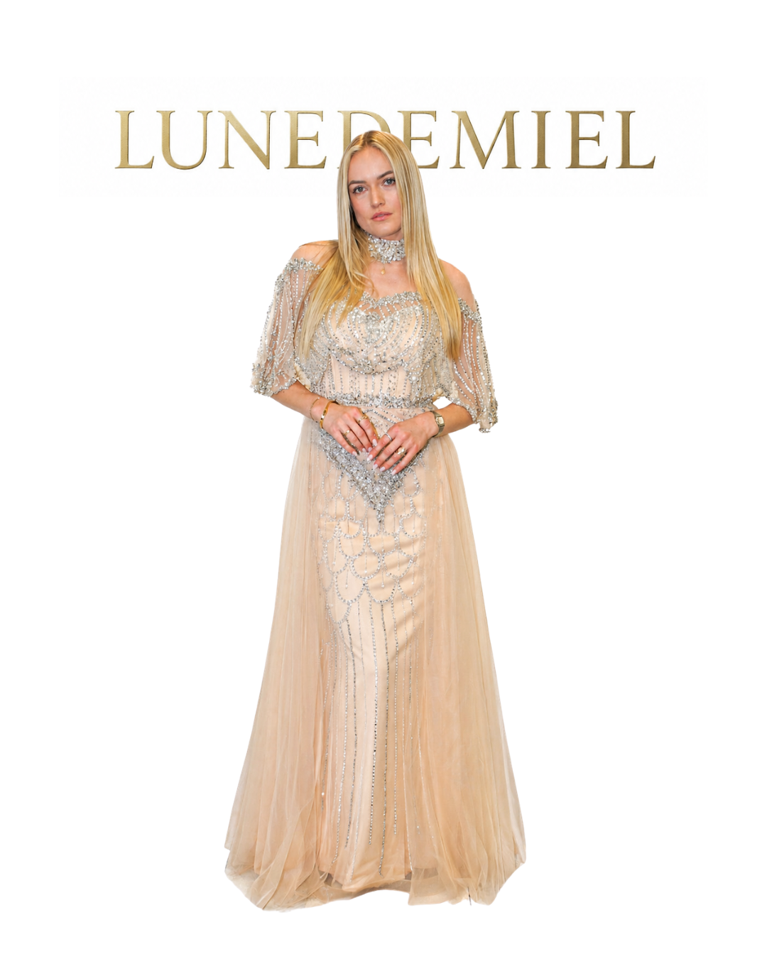 Robe de soirée écru