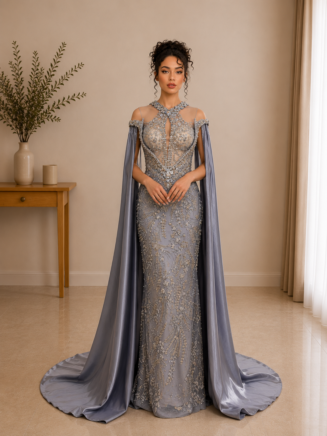 Robe de soirée gris