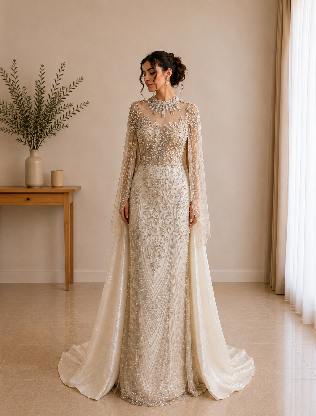 Robe de soirée crème