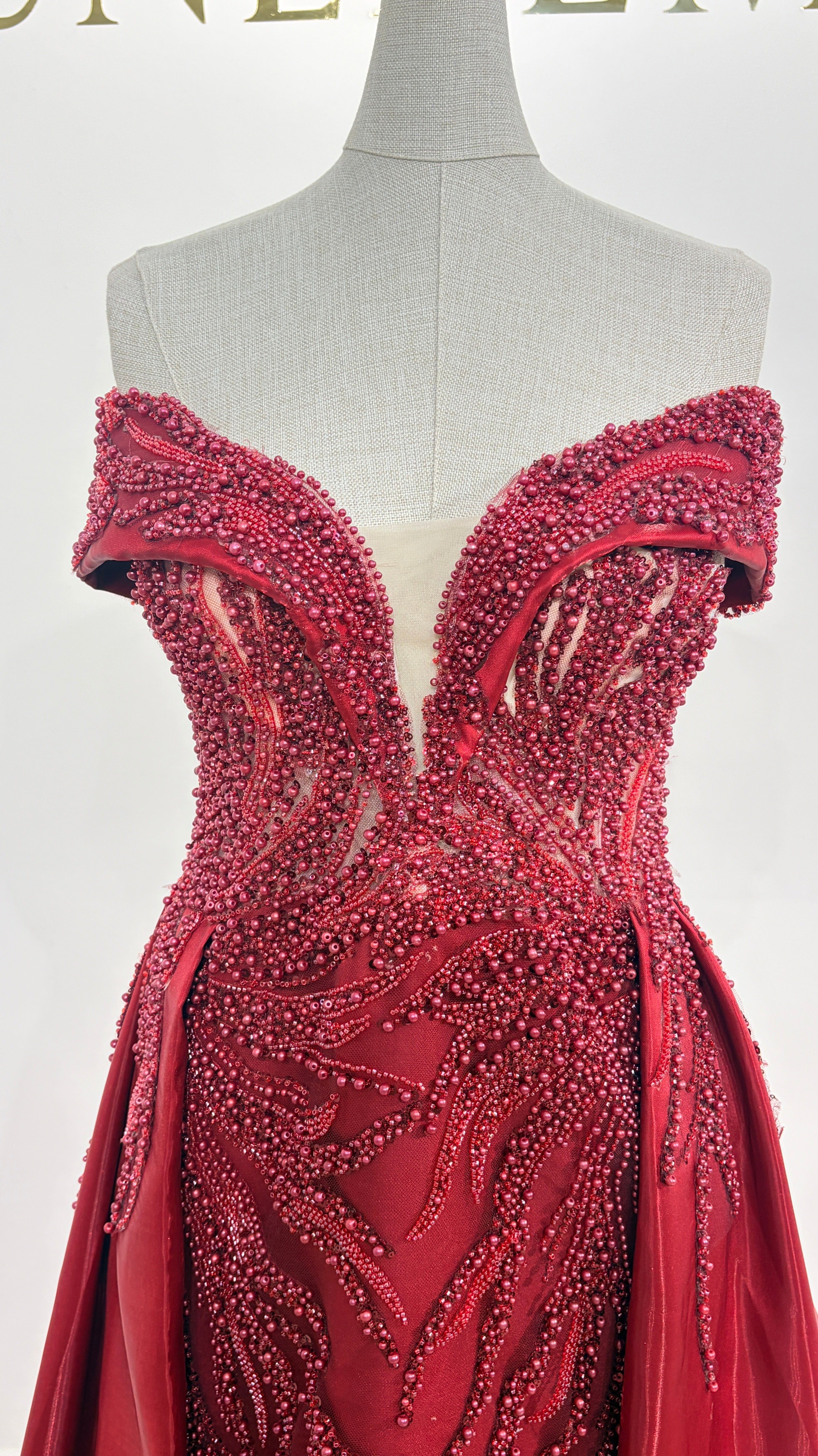 Robe de soirée bordeaux