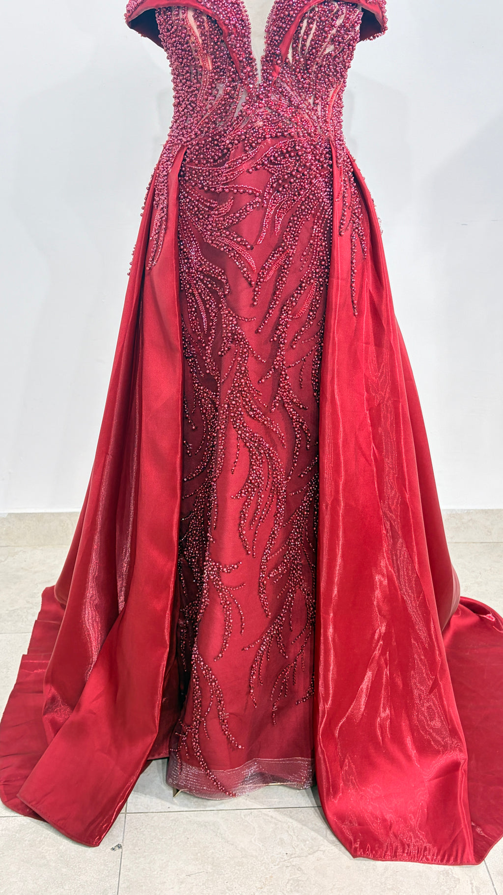 Robe de soirée bordeaux