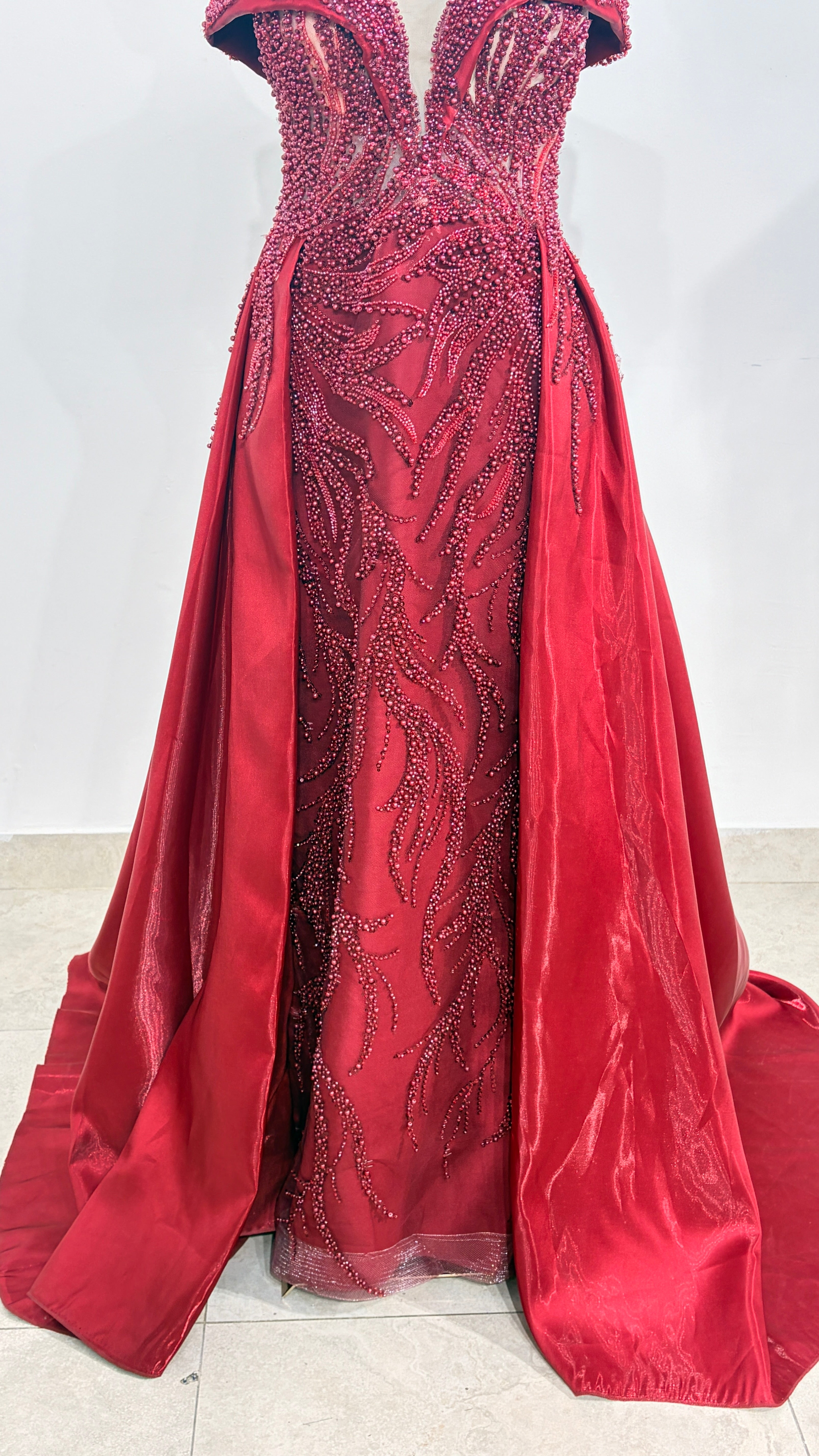 Robe de soirée bordeaux