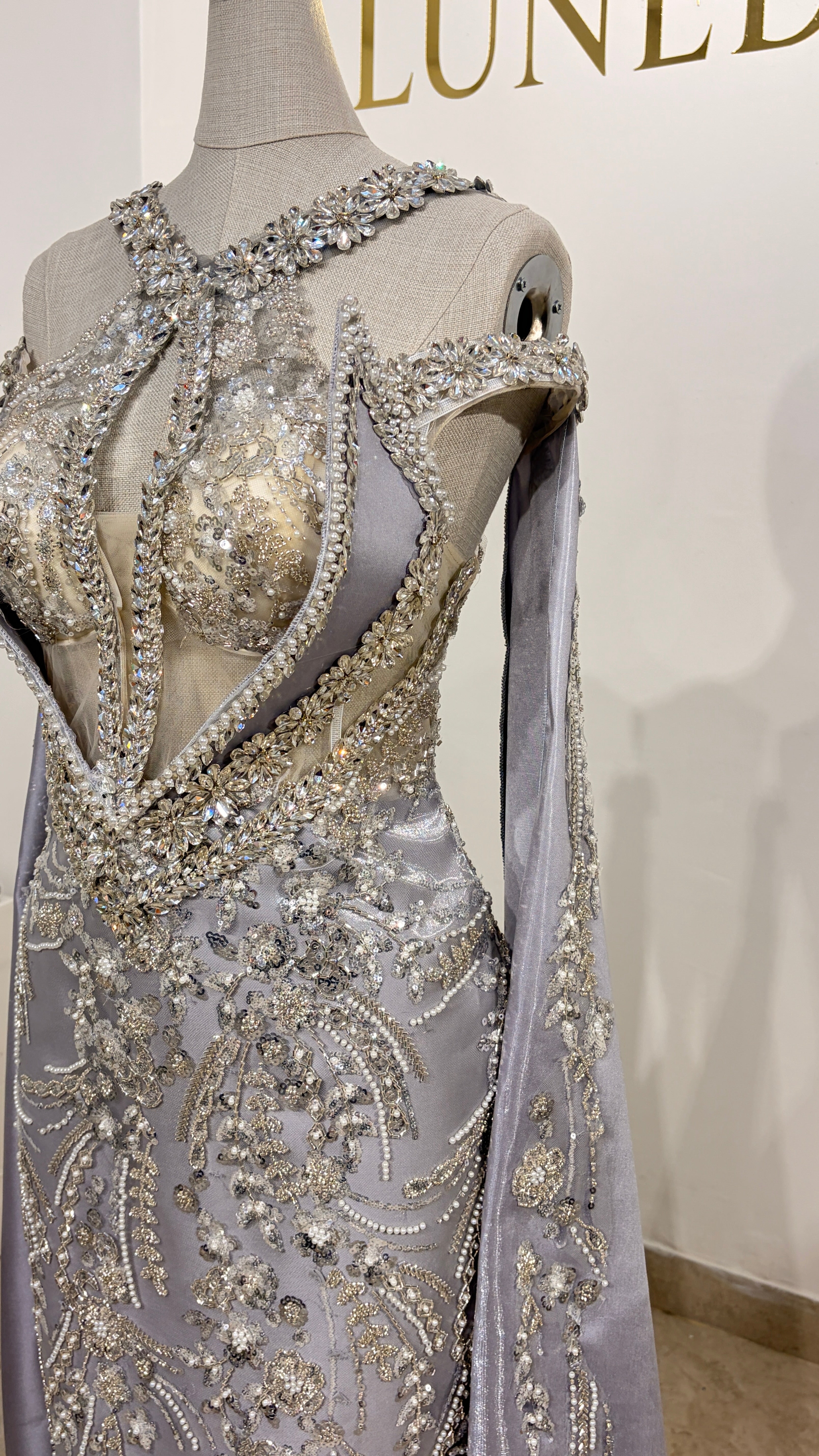 Robe de soirée gris