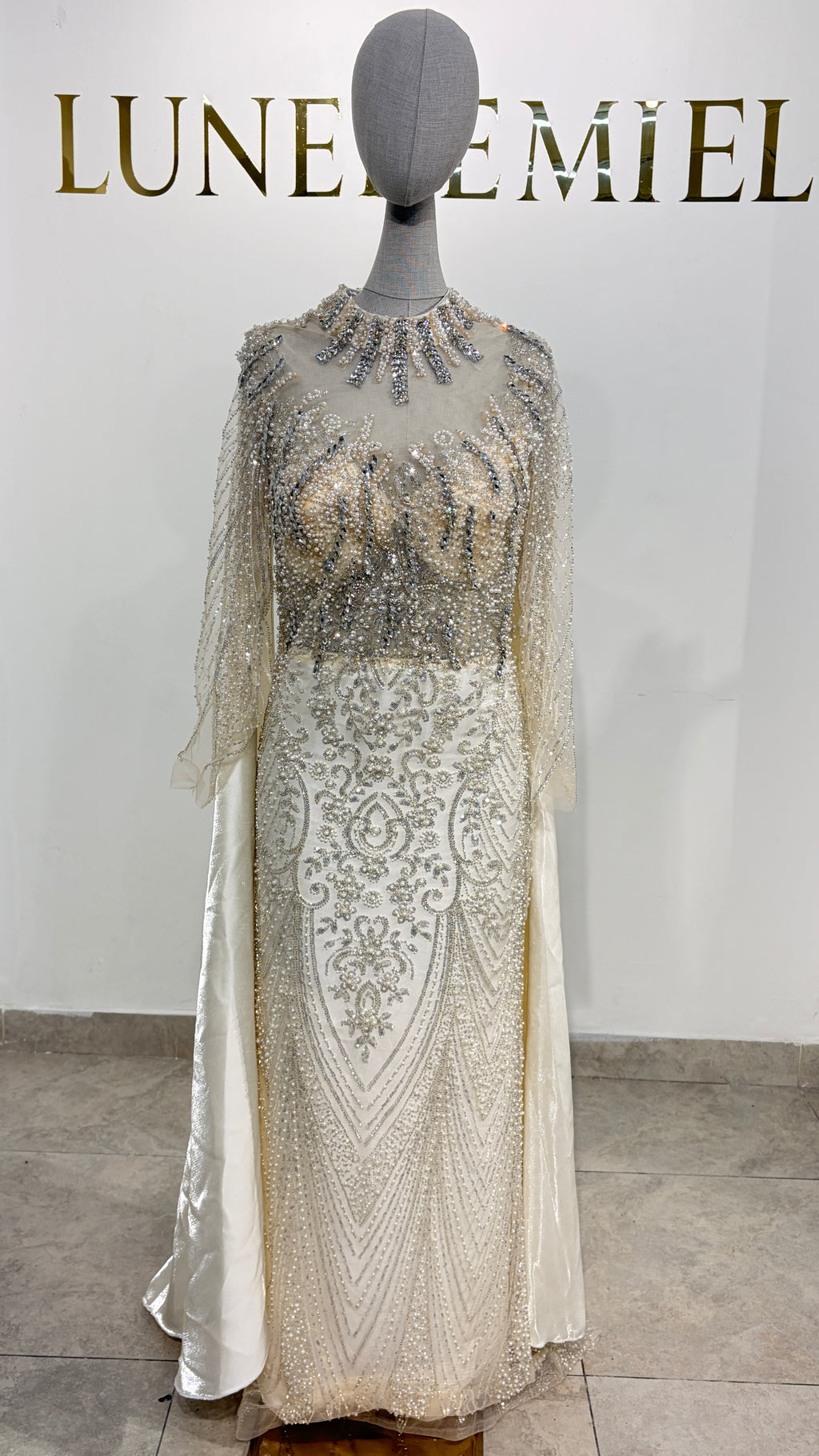 Robe de soirée crème
