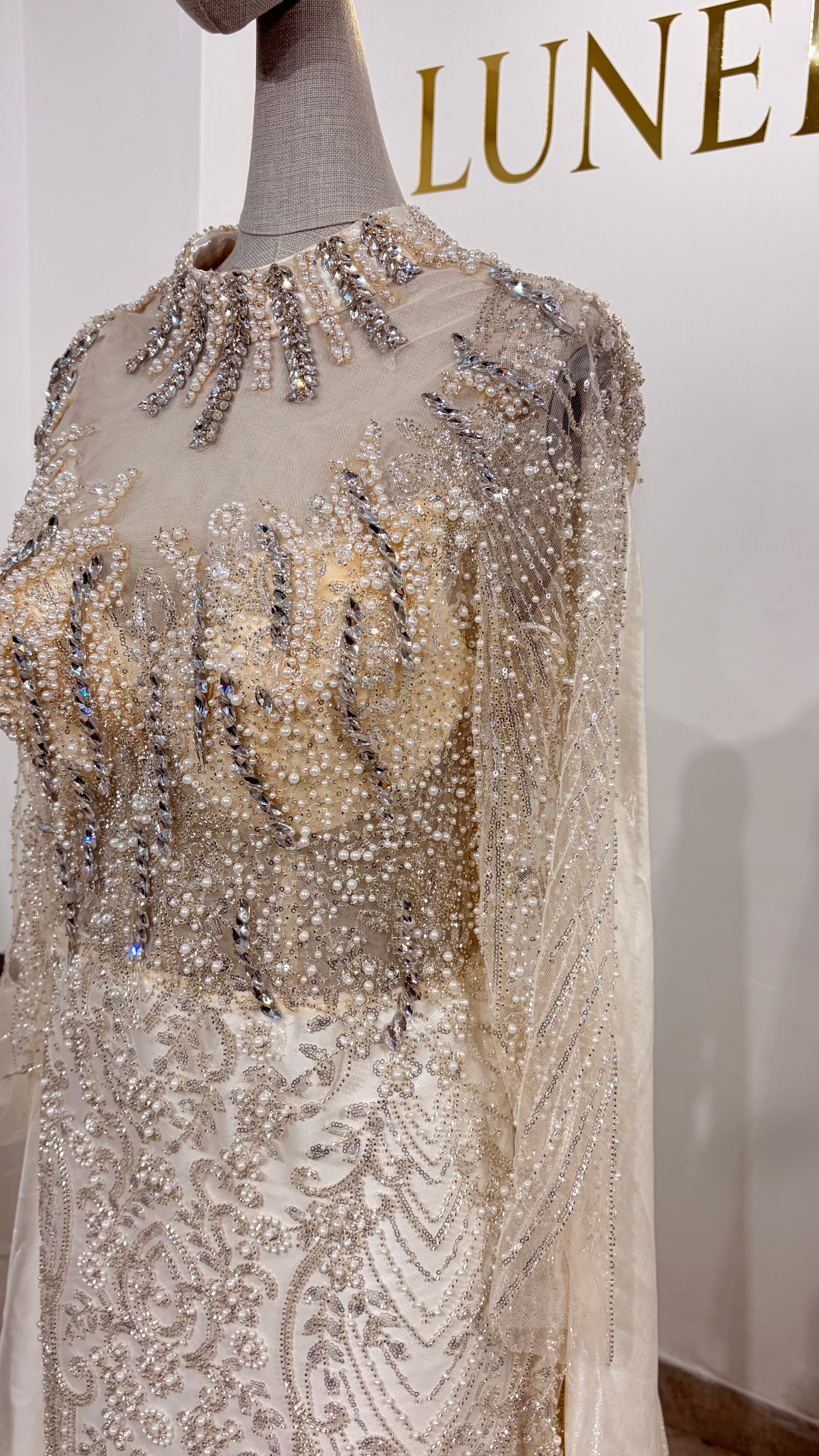 Robe de soirée crème