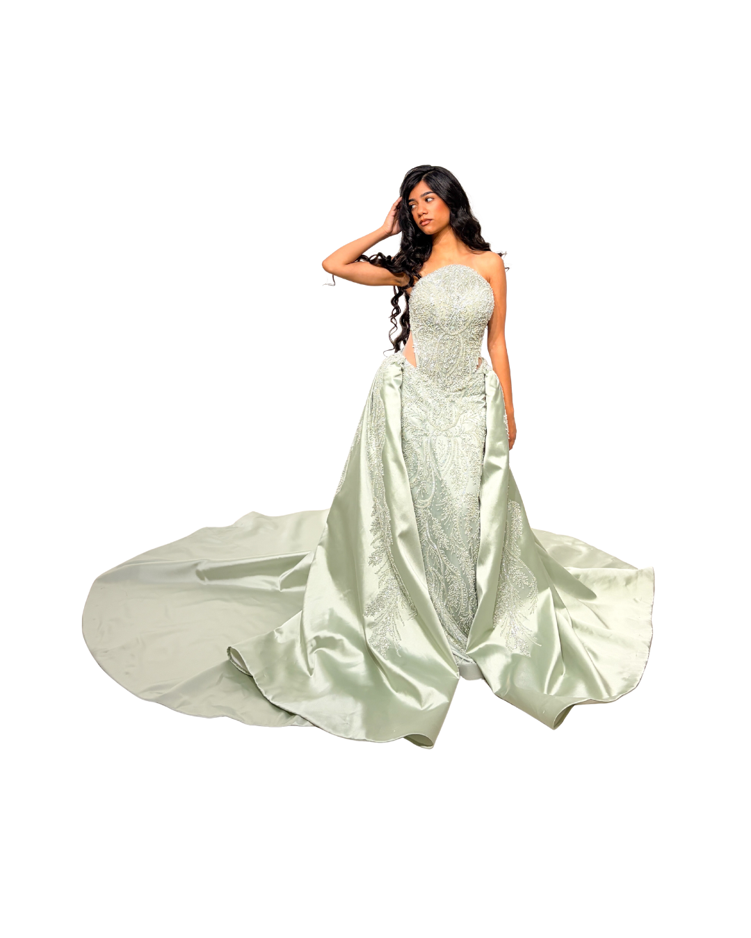 Robe de soirée Jasmine vert d'eau